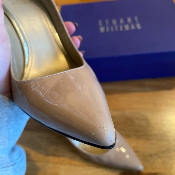 STUART WEITZMAN PATENT LEATHER NUDE PUMPS WORN ONCE - Picture 7 of 13